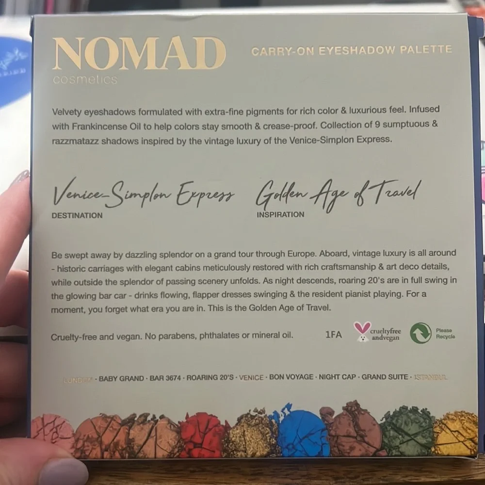Makeup-Nomad Venice-Simplon Express Palette, eye shadows , New!
